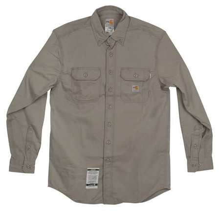 Fr Long Sleeve Shirt,twill,gray,3xl (1 U