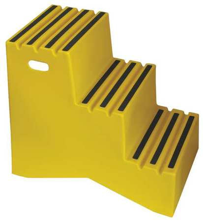 Step Stand,3 Steps,polyethylene,yellow (