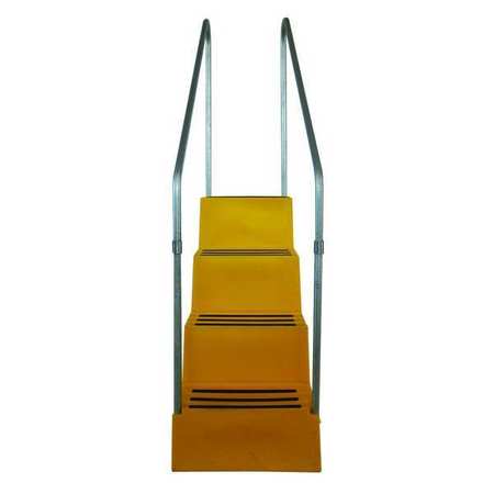 Step Stand,4 Steps,polyethylene,yellow (