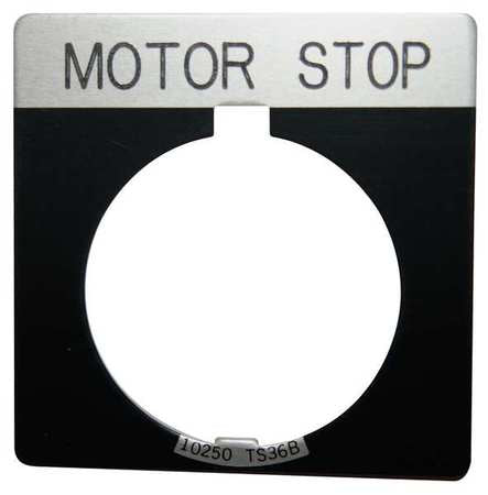 Legend Plate,square,motor Stop,black (1