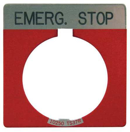 Legend Plate,square,emergency Stop,red (