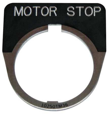 Legend Plate,half Round,motor Stop,black