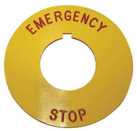 Legend Plate,emergency Stop,red/yellow (