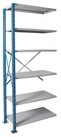 Metal Shelving,open,add-on,87" H,6 Shelf