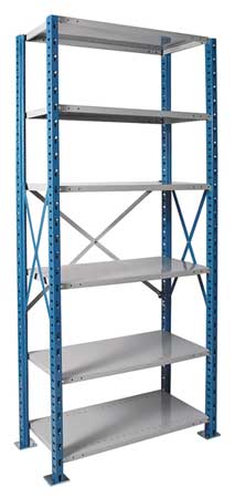 Metal Shelving,open,starter,87"h,6 Shelf