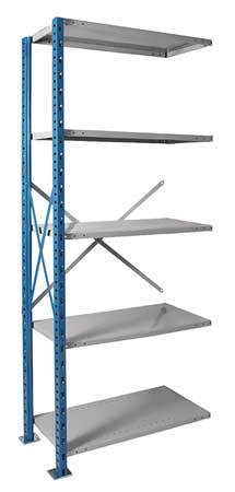 Metal Shelving,open,add-on,123"h,5 Shelf