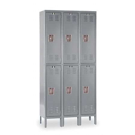 Wardrobe Locker,lvrd,3 Wide, 2 Tier,gray