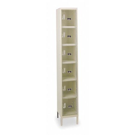 Box Lockr,clrview,1 Wide, 6 Tier,tan (1