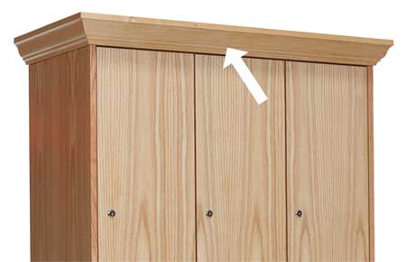 Locker Crown Molding,wood,w 45 In,h 3 In