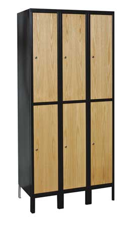 Wrdrb Lockr,solid,3 Wd,2 Tier,wood/black