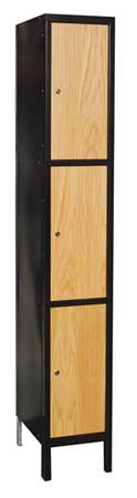 Wrdrb Lockr,solid,1 Wd,3 Tier,wood/black