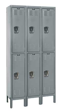 Wardrobe Locker,lvrd,3 Wide, 2 Tier,gray