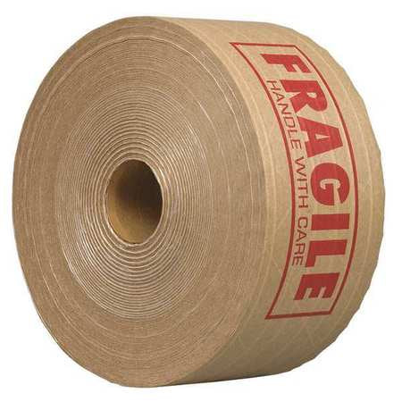 Carton Tape,paper,brown/red,3inx450ft (1