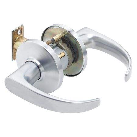 Door Lever Lockset,2-3/4" Strike Dim (1