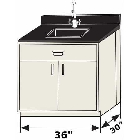 Base Cabinet,silver Beige,2 Doors,36" W