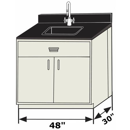 Base Cabinet,silver Beige,2 Doors,48" W