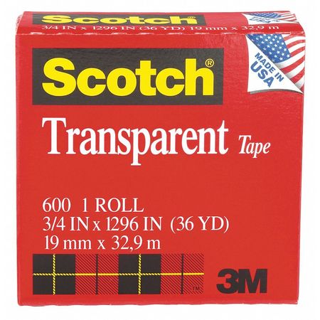 Transparent Tape,3/4 X 1296 In (1 Units