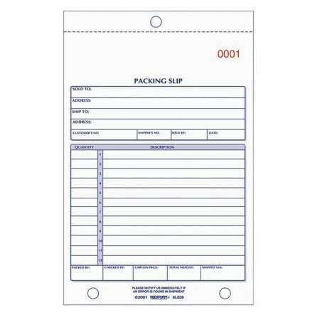 Packing Slip Book,carbonless Triplicate