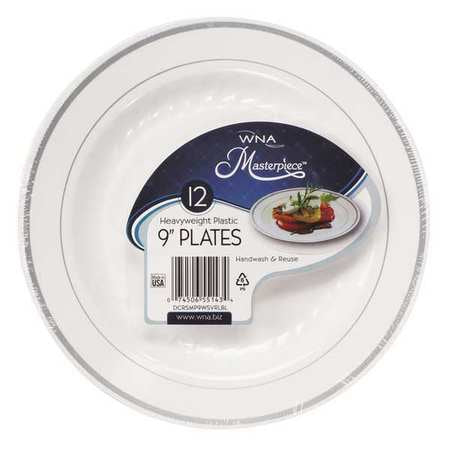 Masterpiece Plastic Plate,9",round,pk120