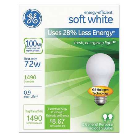 Bulb,halogen,a19,72w,pk2 (2 Units In Pk)