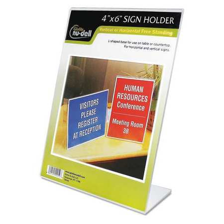 Sign Holder,4" X 6",clear (1 Units In Ea