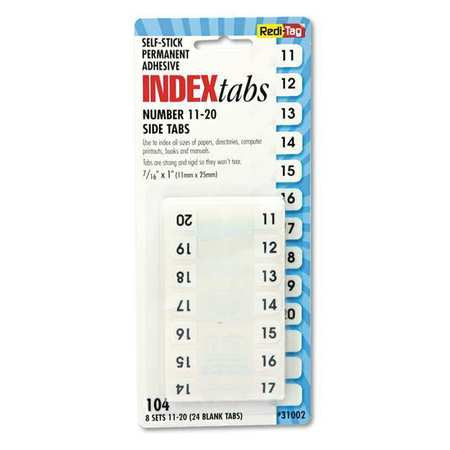 Side Tab,11-20,white,pk104 (1 Units In P