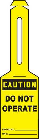 Loop N Strap Caution Tag,5.25x3.25,pk25