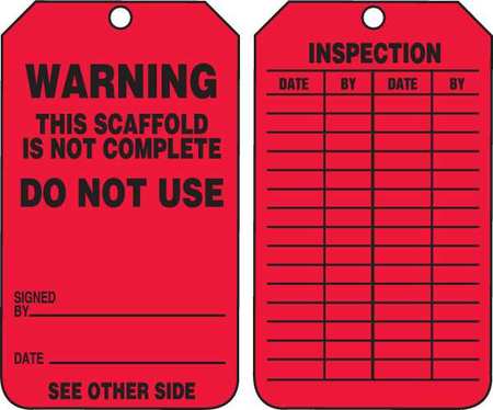 Warning Tag,5-3/4 X 3-1/4,pk25 (1 Units