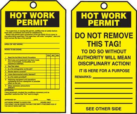 Permit Tag By The Roll,6-1/4 X 3,pk100 (