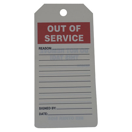 Out Of Service Tag,roll,6-1/4 X 3,pk100