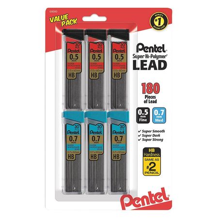 Super Hi-polymer Lead Refills,0.7mm,pk6