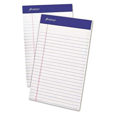 Perforated Legal Pad,5"x8",white,pk12 (1