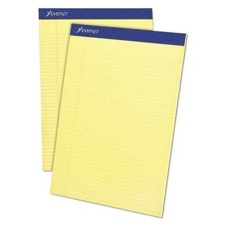 Legal Rule Pad,8-1/2"x11",canary,pk4 (1