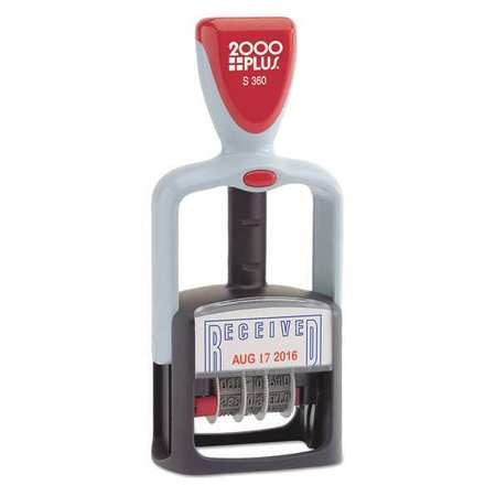 Two-color Date Stamp,received,blue/red (
