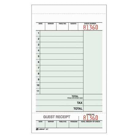 Guest Check,2-part,carbonless,pk250 (1 U