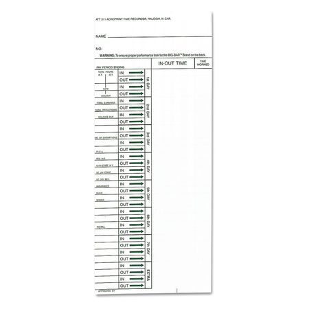 Weekly Timecard For Time Clock,310,pk200