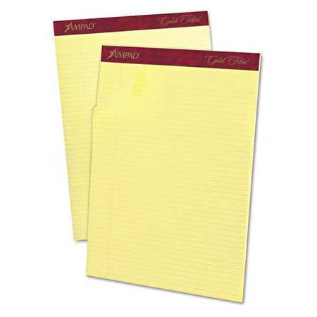 Narrow Rule Pad,perfortd,canary,ltr,pk12