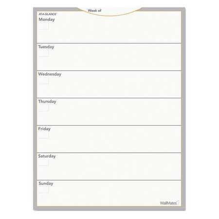 Dry Erase Weekly Calendar,18"x24",white