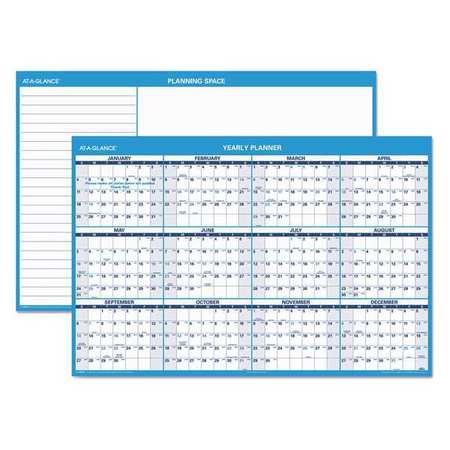 Erasable Yearly Wall Calendar,blue (1 Un