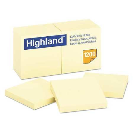 Note,highland,3"x3",yellow,pk12 (1 Units