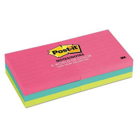 Note,pst-it 3"x3"ruled,ne,pk6 (1 Units I