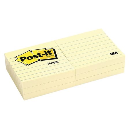 Pad,post-it Lined 3"x3",yellow,pk6 (1 Un