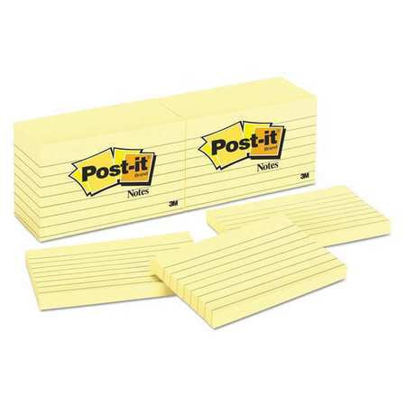 Note,postit,ruled3"x5",yellow,pk12 (1 Un