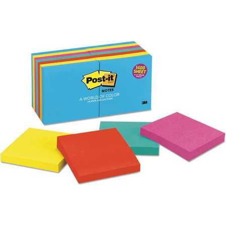 Pad,post-it,note3"x3",assortd,pk14 (1 Un