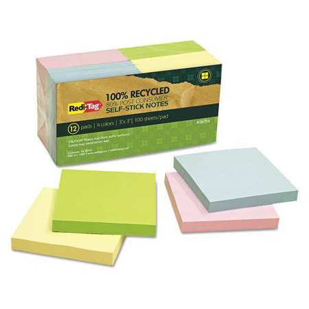 Pad,self-stick Notes,assorted,pk12 (1 Un