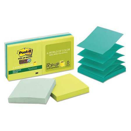 Note,pad,supr Stkie,3"x3",ast,pk6 (1 Uni