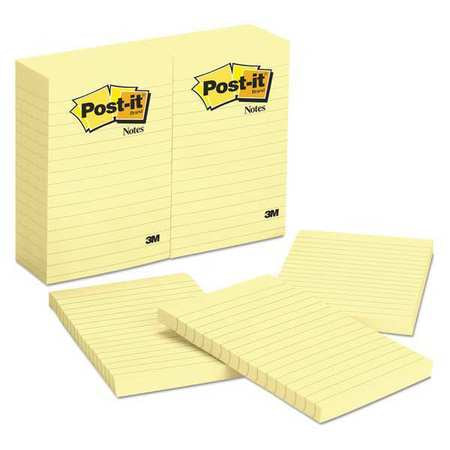 Note,postit,ruled4"x6",yllw,pk12 (1 Unit