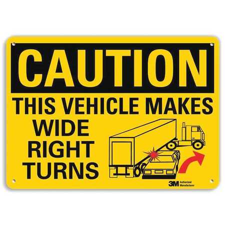 Caution Sign,10" W,7" H,0.040" Thickness