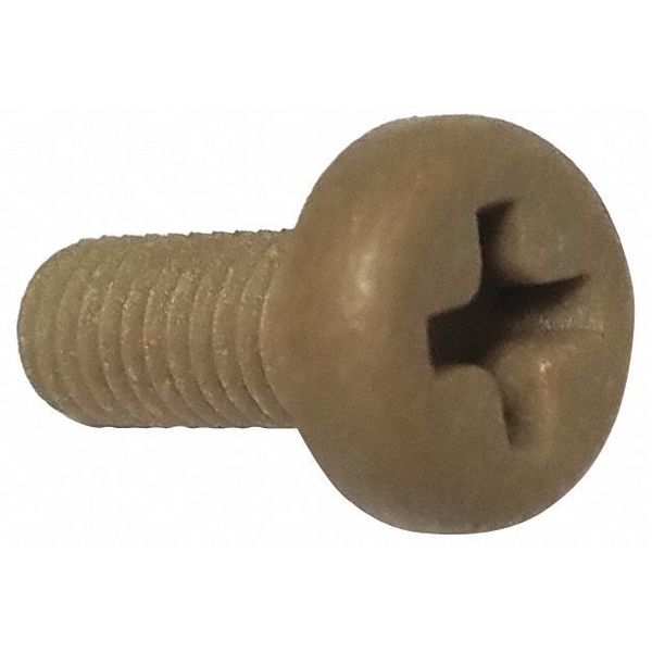 #8-32 x 1 in Phillips Pan Machine Screw, Plain PEEK, 10 PK
