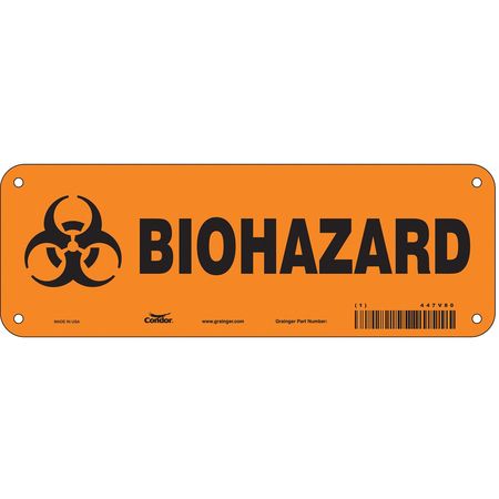 Biohazard Sign,10"w,3-1/2"h,0.055" Thick